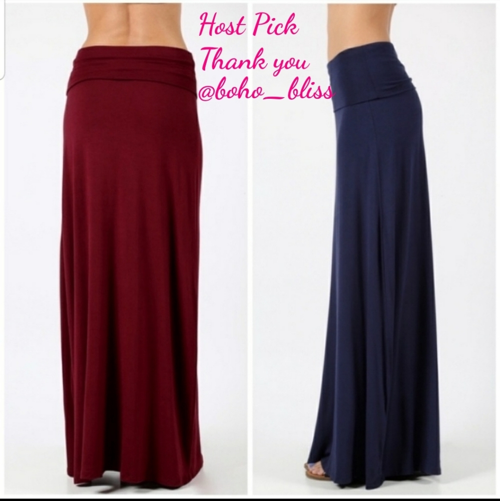 Last 1 NEW Plus Size NAVY Maxi Skirt - Picture 2 of 5
